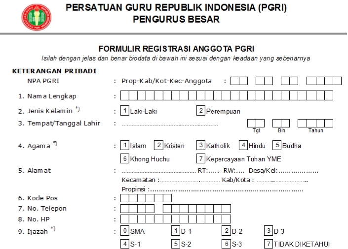 Pendaftaran PGRI Lamandau - Persatuan Guru Republik Indonesia Cabang Lamandau
